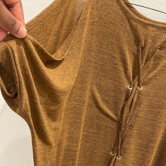 New Look Cold Shoulder Lace Up Back Blouse Size Small - Picture 7 of 10